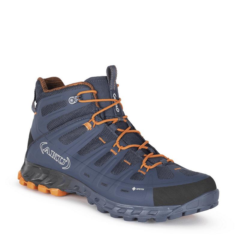 AKU Støvler Herre - Selvatica Mid Gtx Fjellsko Blå Oransje Norge HWZ892634